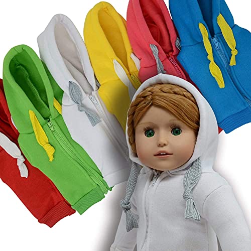 Set of Hoodie T-Shirts for 18 inch Dolls