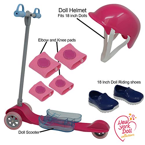 18" Doll Scooter & Helmet Set The New York Doll Collection 18" Doll Scooter & Helmet Set The New York Doll Collection