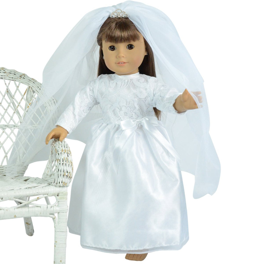 Wedding Gown and Veil with Tiara for 18 inch Dolls