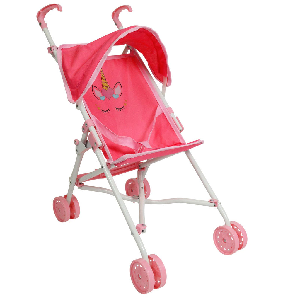 My First Umbrella Doll Stroller with Canopy - Travel Baby Doll Stroller (Unicorn)