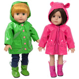 Doll Rain Coats with Boots for 18 Inch Dolls