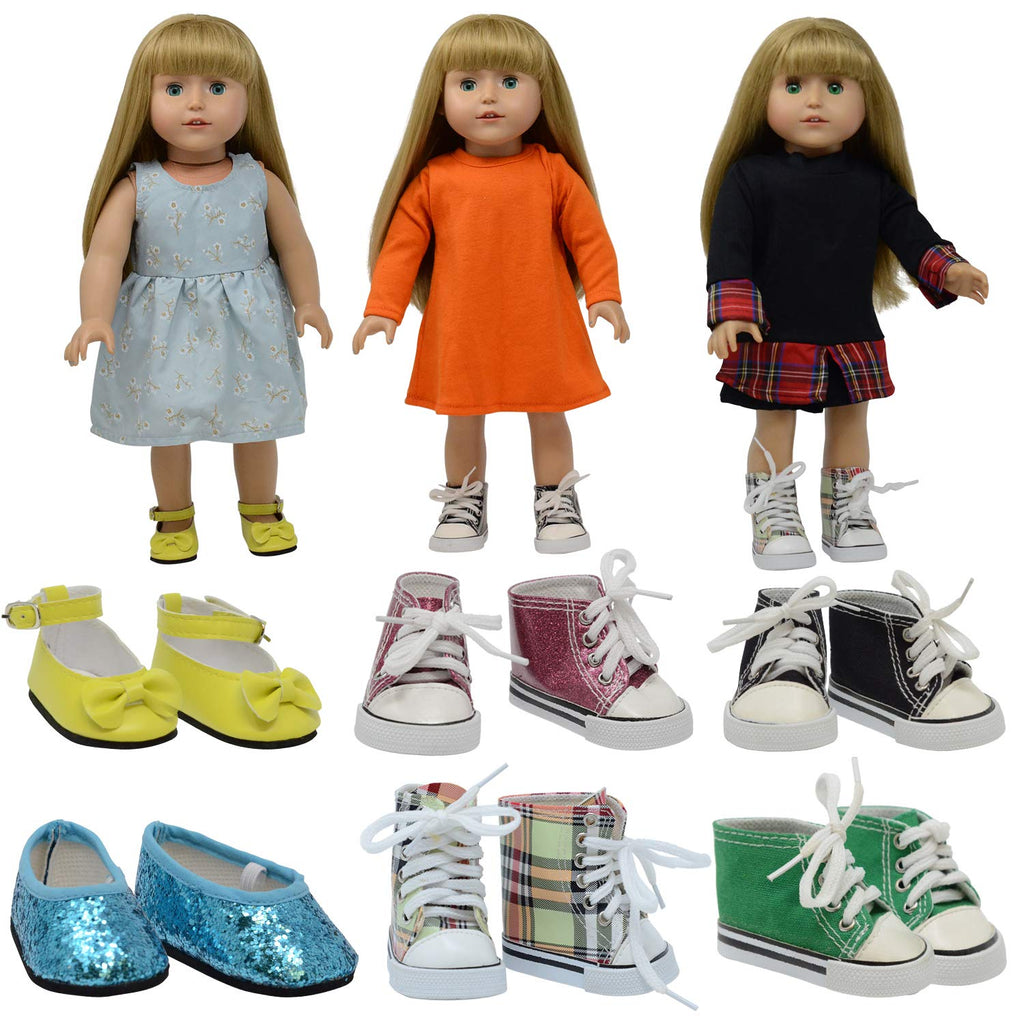 6 Pairs of Doll Shoes Fits 18" Dolls