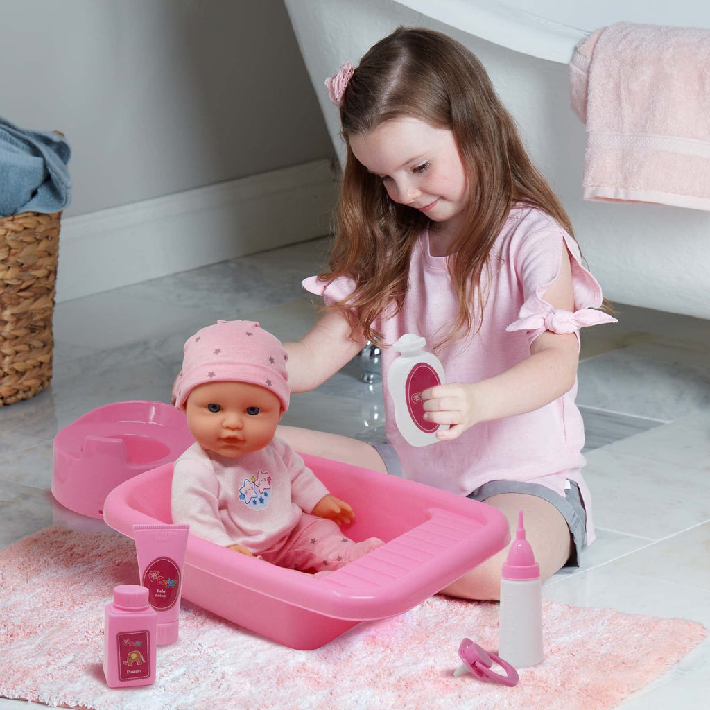 Baby Doll Bath Set with Bathtub Playtime Accessories with 12 Doll The New York Doll Collection