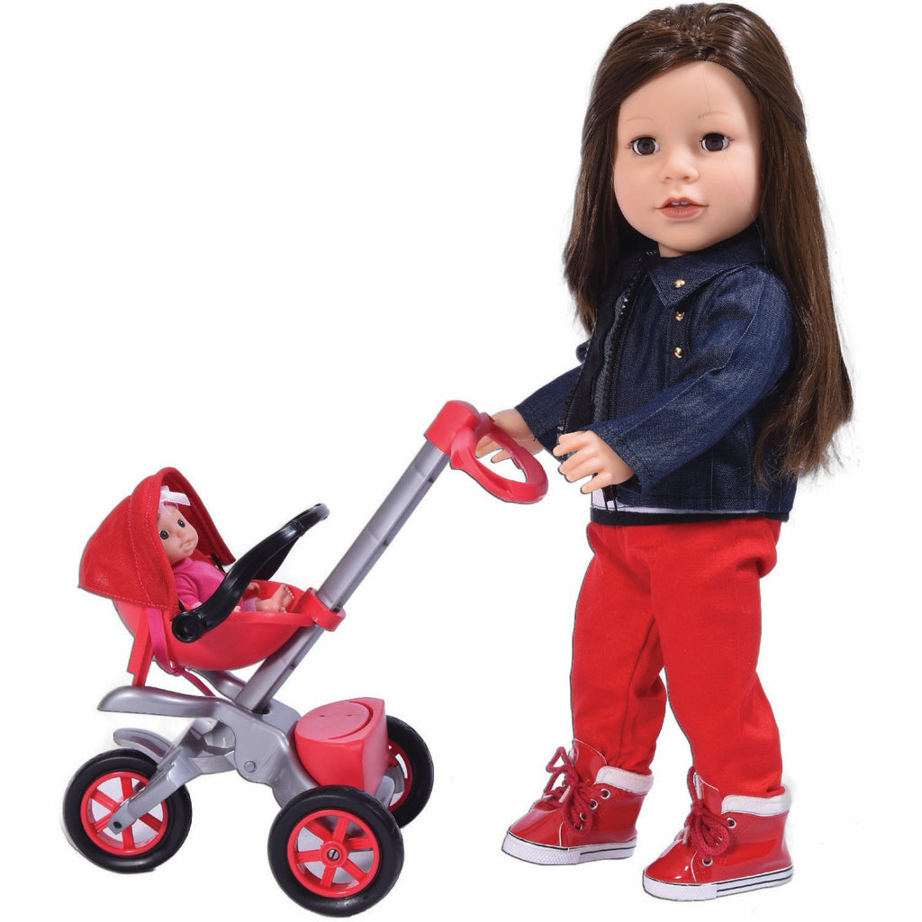 Bye Baby Doll Stroller Play Set for 18" Dolls - Great for American Girl Dolls & Doll Accessory Set
