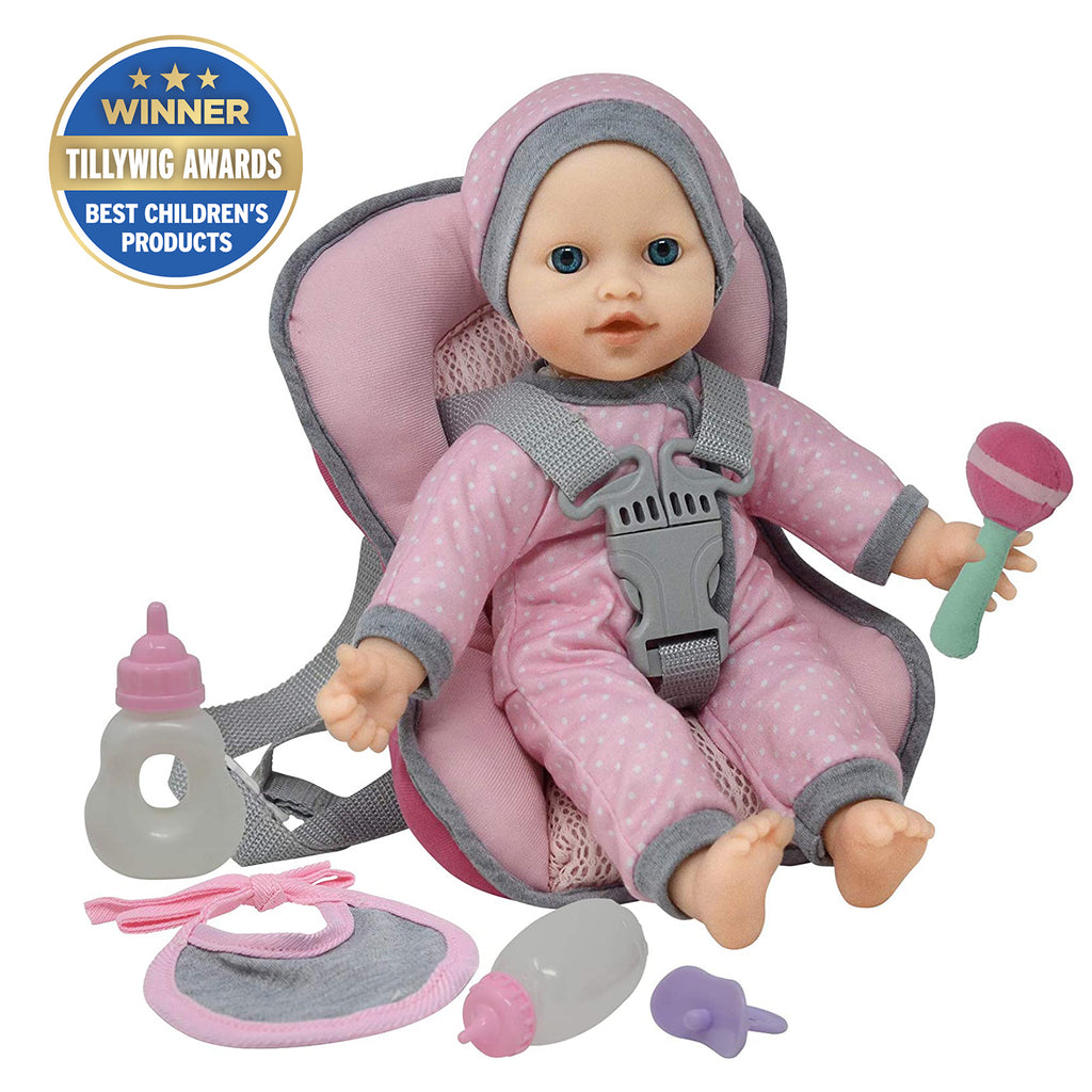 Doll Car Seat Carrier Backpack with 12 Inch Soft Body Doll Includes Do – The New York Doll Collection