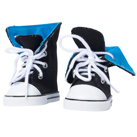 Canvas High-top Sneakers -Fits All 18 inch Dolls (Blue)