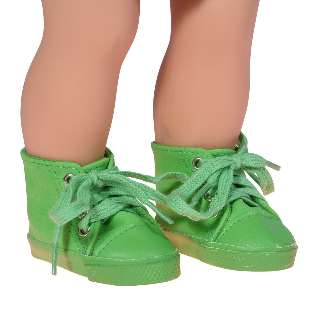 18 Inch Doll Sneakers in Suede -Green