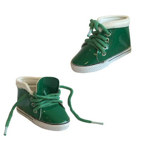 18 inch Dolls Shiny Leather Sneakers – Green