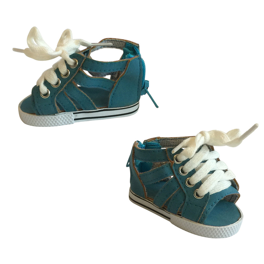 Blue Canvas Gladiator Trainers fits 18 Inch Dolls