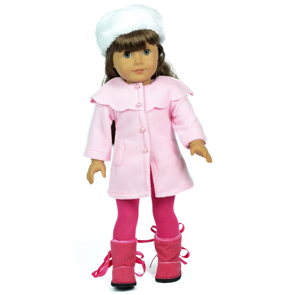Pink Winter Coat with Fur Hat